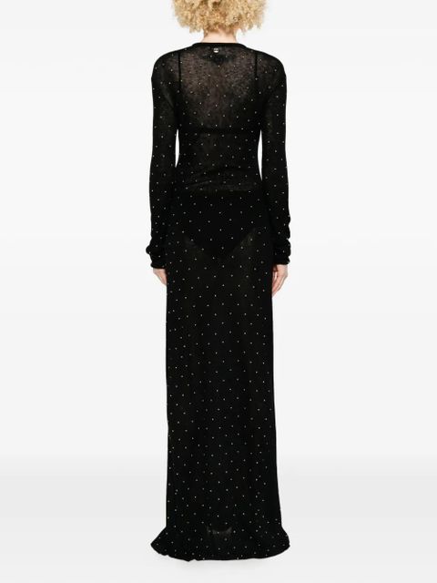 Rabanne studded long-sleeve maxi dress - Black