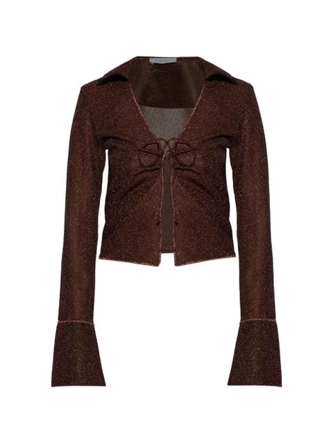 Oséree tie-detail collared top - Brown - zdjęcie produktu nr 1