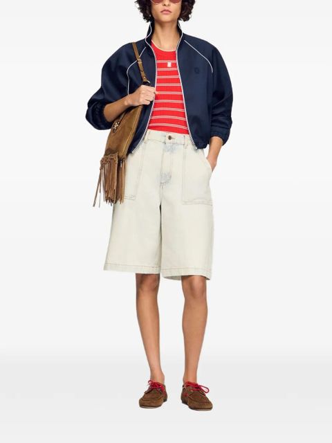 SANDRO washed denim bermuda shorts - Blue