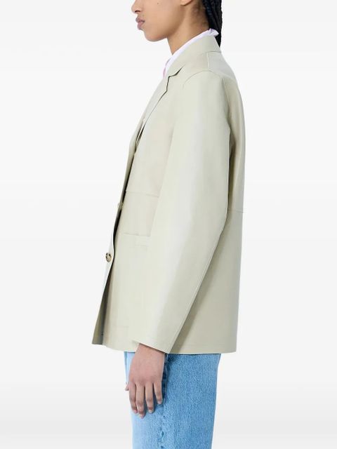 TOTEME single-breasted leather blazer - Neutrals