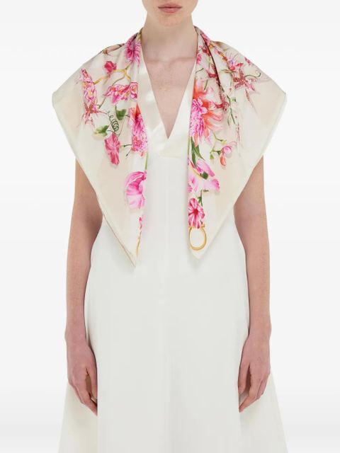 Ferragamo gaia print silk scarf - Neutrals