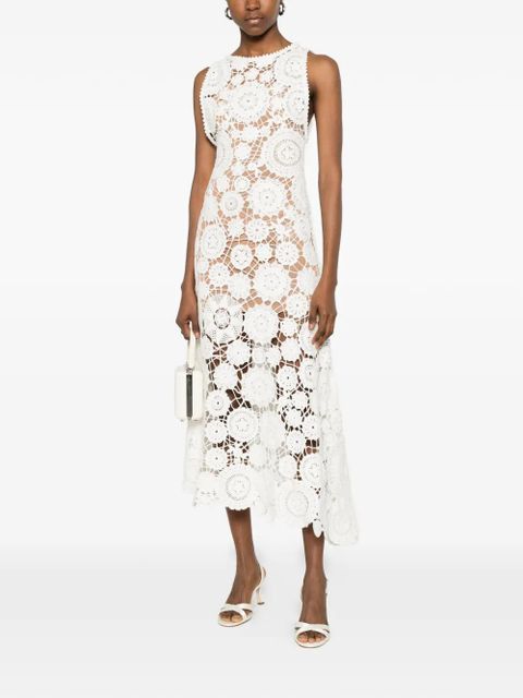 Self-Portrait crochet-floral maxi dress - White - zdjęcie produktu nr 2
