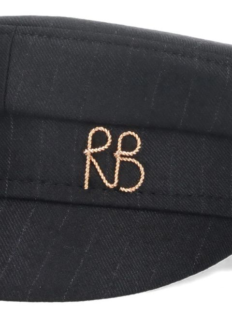 Ruslan Baginskiy embroidered pinstriped sailor cap - Black