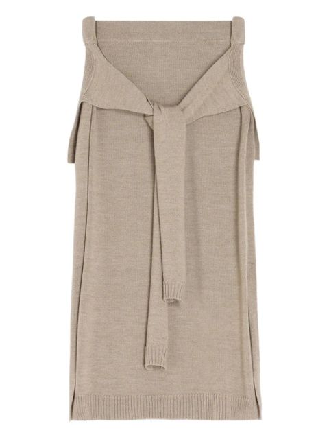 LEMAIRE trompe l'oeil midi knitted skirt - Neutrals - zdjęcie produktu nr 1