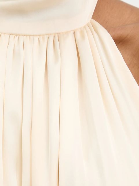 Answear.LAB sukienka kolor beżowy maxi rozkloszowana