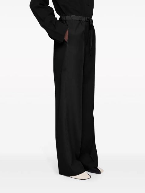 Jil Sander drawstring wool straight-leg trousers - Black