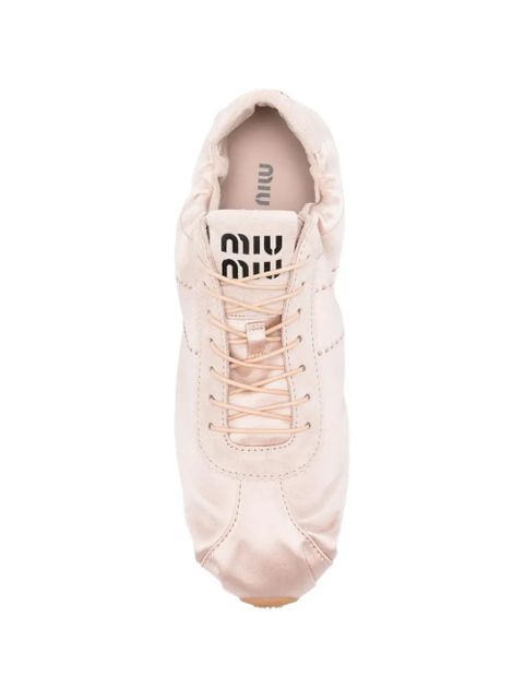 Miu Miu suede-panelled lace-up sneakers - Pink