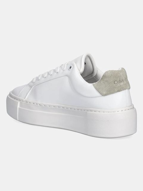 Calvin Klein sneakersy FF CUPSOLE LACE UP LTH damskie kolor biały HW0HW02570