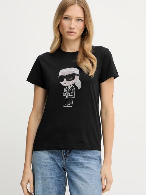 Karl Lagerfeld t-shirt bawełniany - zdjęcie produktu nr 2