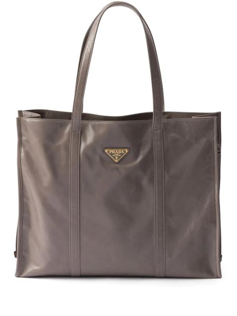 Prada leather tote bag - Grey - zdjęcie produktu nr 1