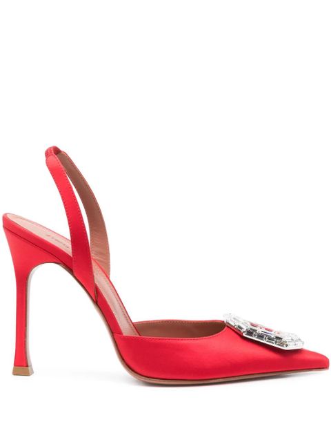 Amina Muaddi 105mm Camelia pumps - Red - zdjęcie produktu nr 1
