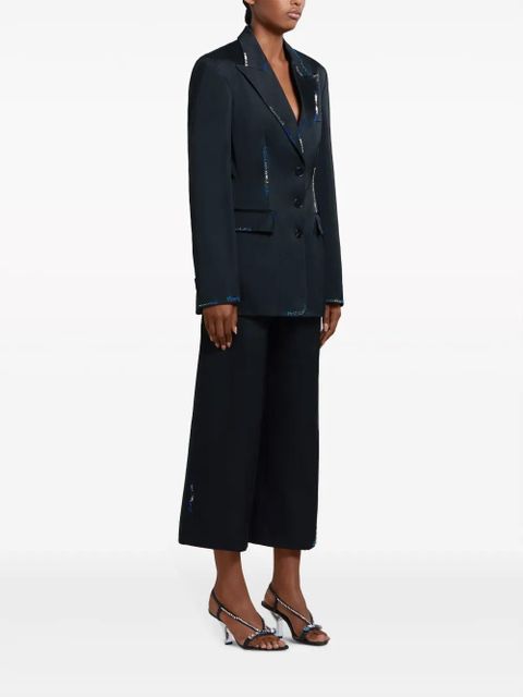 Marni decorative-stitching cropped trousers - Blue