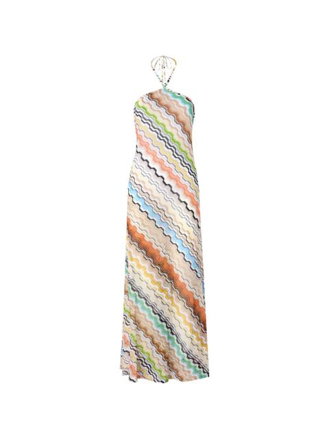 Missoni patterned halterneck maxi dress - Neutrals - zdjęcie produktu nr 1