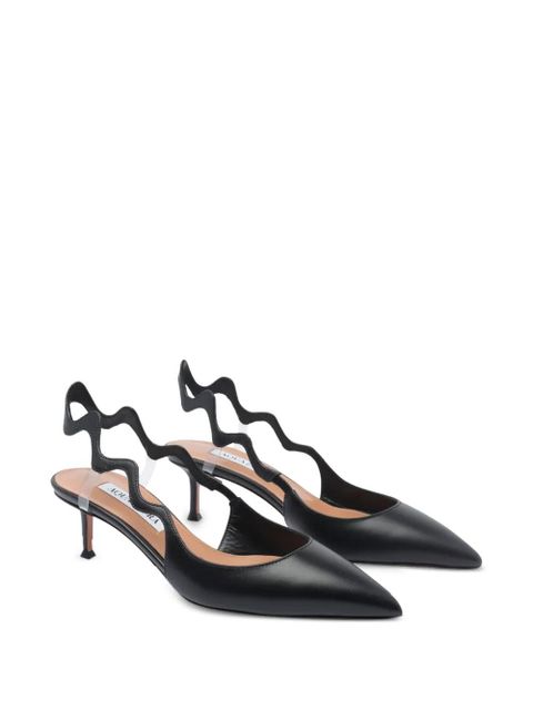 Aquazzura wave-detail slingback pumps - Black