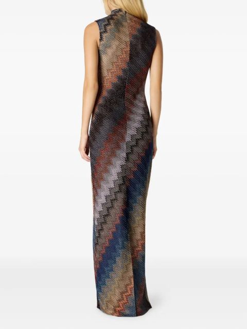 Missoni zigzag-pattern high-neck maxi dress - Multicolour - zdjęcie produktu nr 2