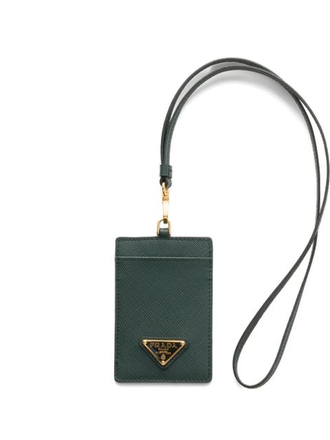 Prada leather badge holder - Green - zdjęcie produktu nr 1