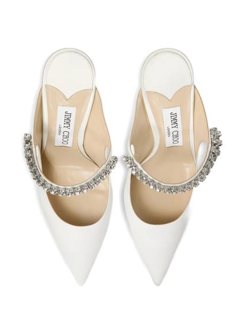 Jimmy Choo Bing crystal-embellished heeled pumps - White