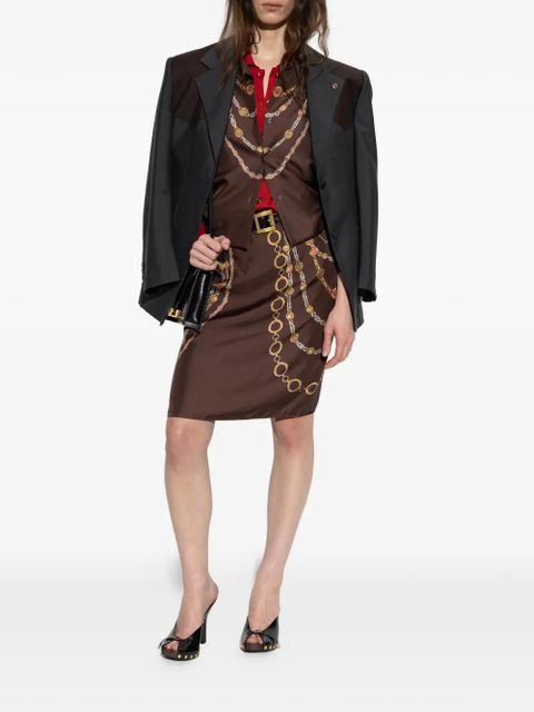 Versace chain-print silk skirt - Brown - zdjęcie produktu nr 2