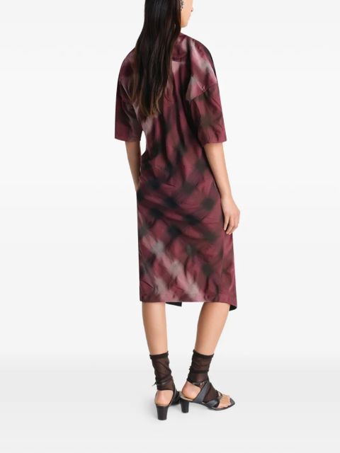 LEMAIRE asymmetric cowl midi shirt dress - Red