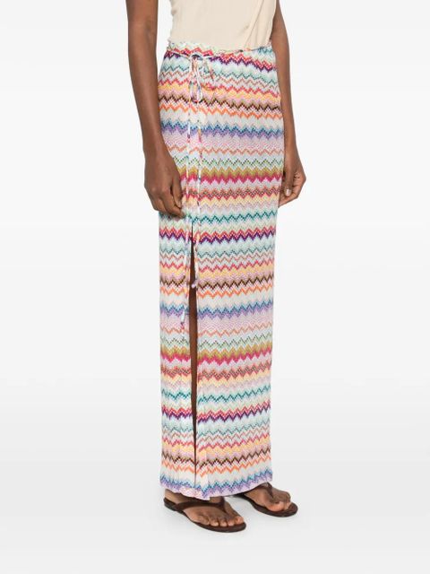 Missoni drawstring zigzag long skirt - White - zdjęcie produktu nr 2