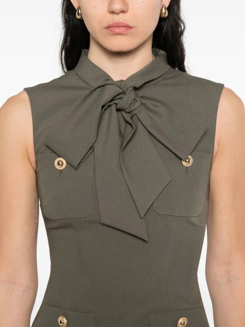 Self-Portrait twill mini dress - Green