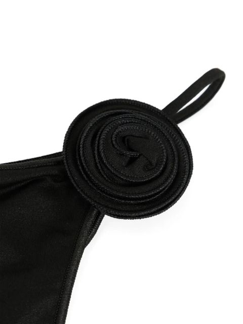 La Reveche Ashar floral-appliqué bikini bottom - Black