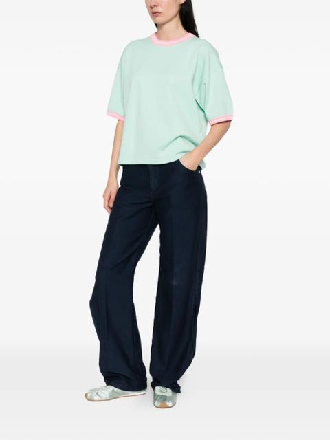 Essentiel Antwerp pink-trim T-shirt - Green - zdjęcie produktu nr 2