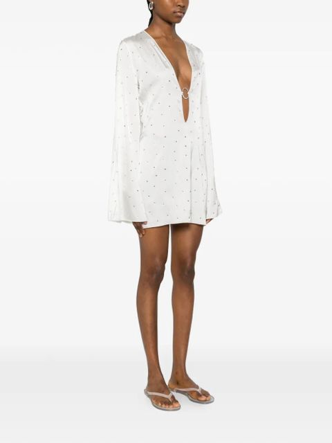Oséree crystal-embellished ring-detail mini dress - White