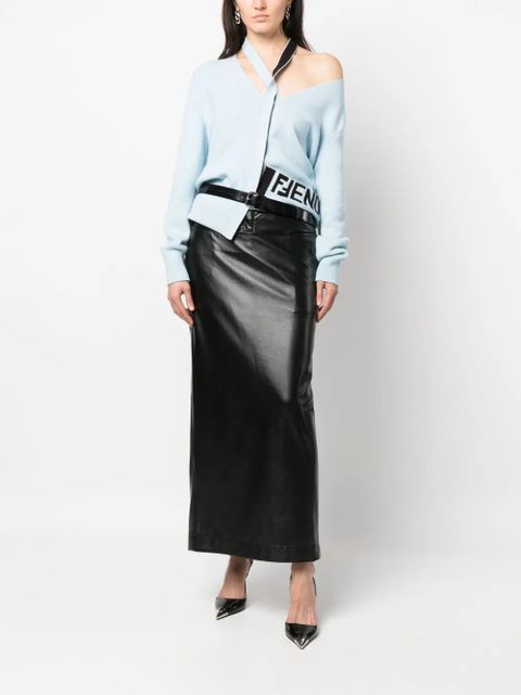 FENDI V-neck knitted cardigan - Blue