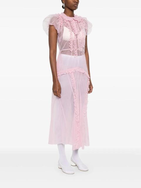 Simone Rocha ruffled multi-seam maxi dress - Pink