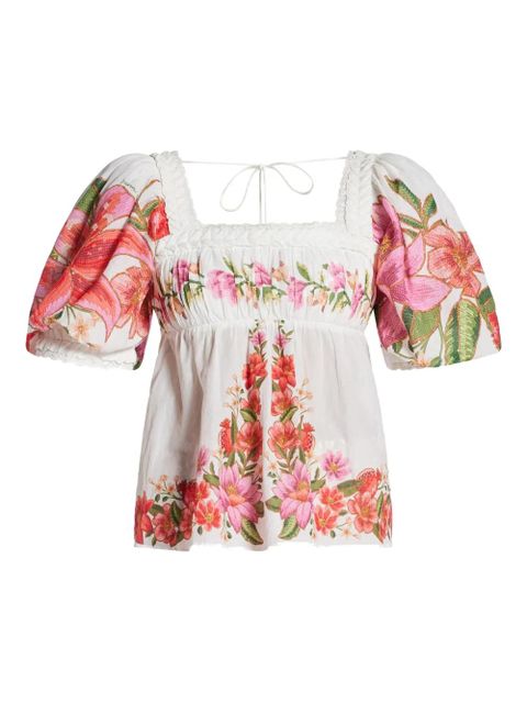 FARM Rio floral-print top - White - zdjęcie produktu nr 1