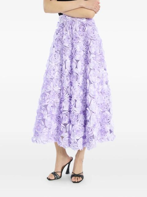 ROTATE BIRGER CHRISTENSEN rose-embellished midi skirt - Purple - zdjęcie produktu nr 2