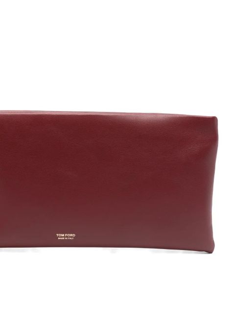 TOM FORD Aura ring leather clutch - Red