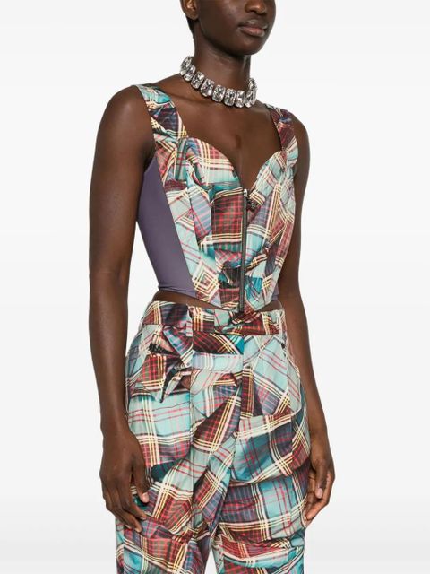 Vivienne Westwood MacAndy tartan-printed corset - Purple
