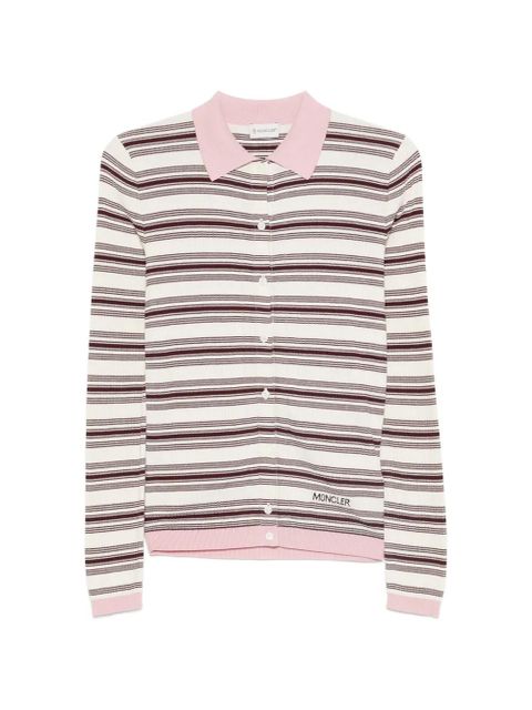 Moncler striped polo top - Neutrals - zdjęcie produktu nr 1
