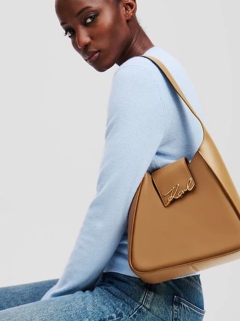 Karl Lagerfeld torebka skórzana K/SIGNATURE kolor brązowy A1W30434