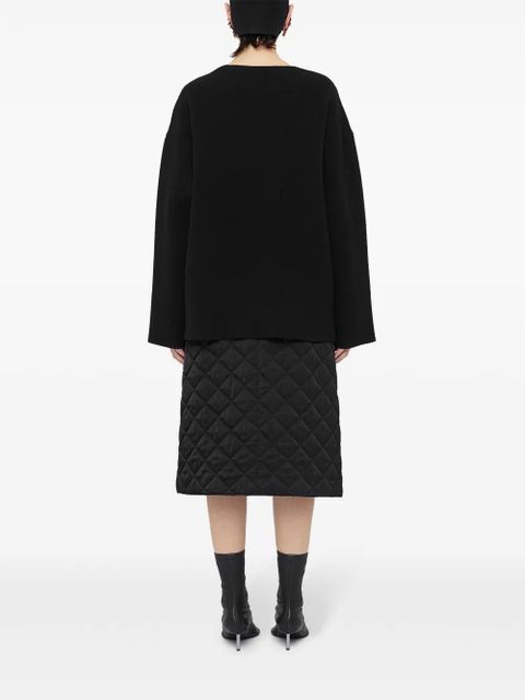 Jil Sander A-line quilted midi skirt - Black