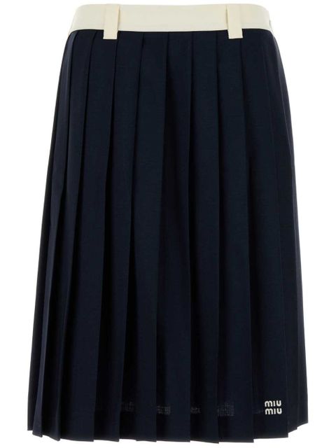Miu Miu pleated midi skirt - Blue