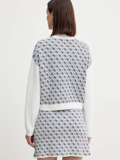 Guess sweter z domieszką wełny AUBREY damski kolor beżowy z półgolfem W5BR23 Z3JD2