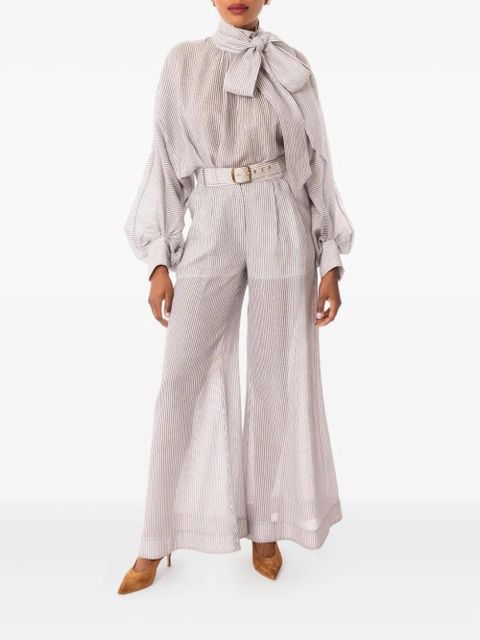 ZIMMERMANN striped balloon-sleeve blouse - White