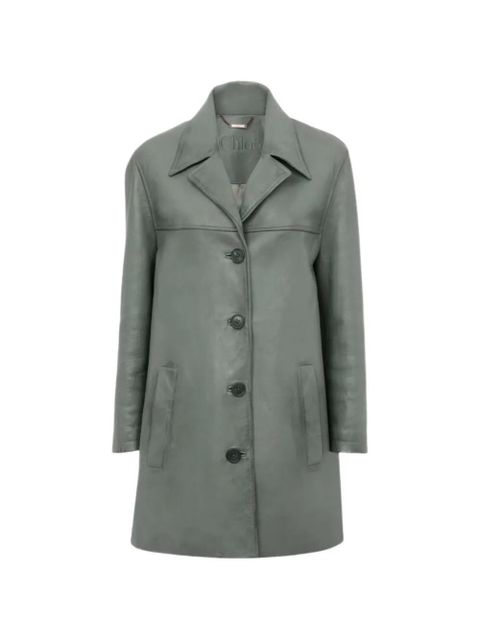 Chloé buttoned leather coat - Blue - zdjęcie produktu nr 1