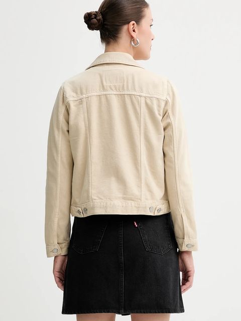 Levi's kurtka jeansowa kolor beżowy przejściowa 29945