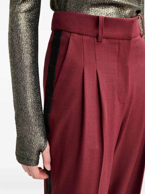 Essentiel Antwerp Icci pleated side-stripe trousers - Red