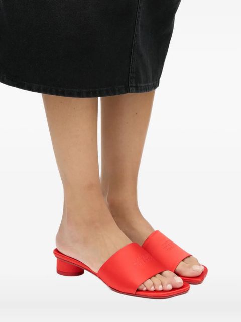 MM6 Maison Margiela embossed block-heel sandals - Red