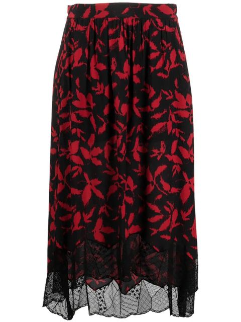 Zadig&Voltaire Joslin leaf-print midi skirt - Black - zdjęcie produktu nr 1