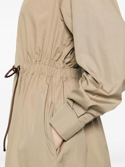 Max Mara Pedaggi drawstring V-neck midi dress - Neutrals