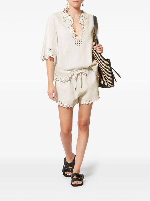 MARANT ÉTOILE Balyme eyelet shorts - Neutrals - zdjęcie produktu nr 2