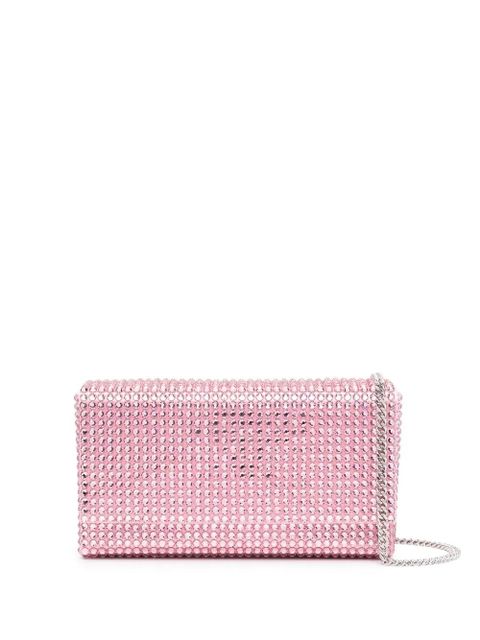 Amina Muaddi Superamina Paloma crystal-embellished clutch bag - Pink - zdjęcie produktu nr 1