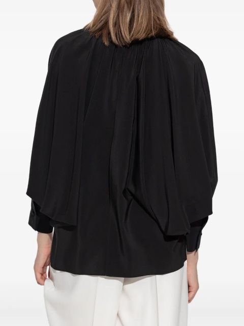 Max Mara tie-front silk blouse - Black