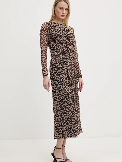 Never Fully Dressed sukienka Hannie kolor beżowy maxi dopasowana NFDDR1927